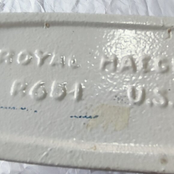 Royal Haeger tall 9" vase in White has a floral inspired design. Rare Rectangle - Picture 3 of 8